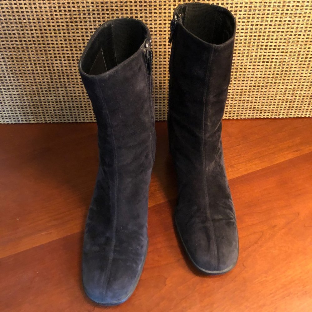 Vintage 8 1/2M Enzo Angiolini Black Suede Quality High Ankle Boots